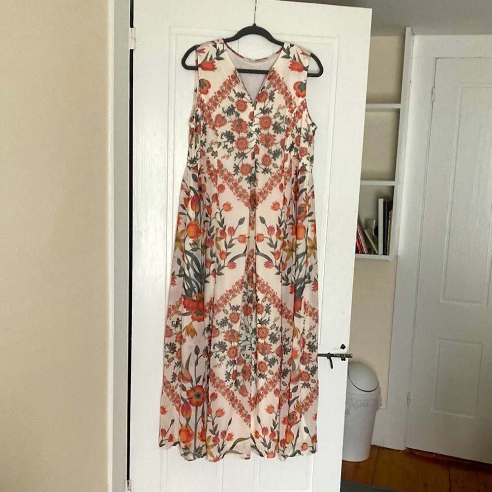 EShakti L-XL full length sleeveless dress, fully lined.